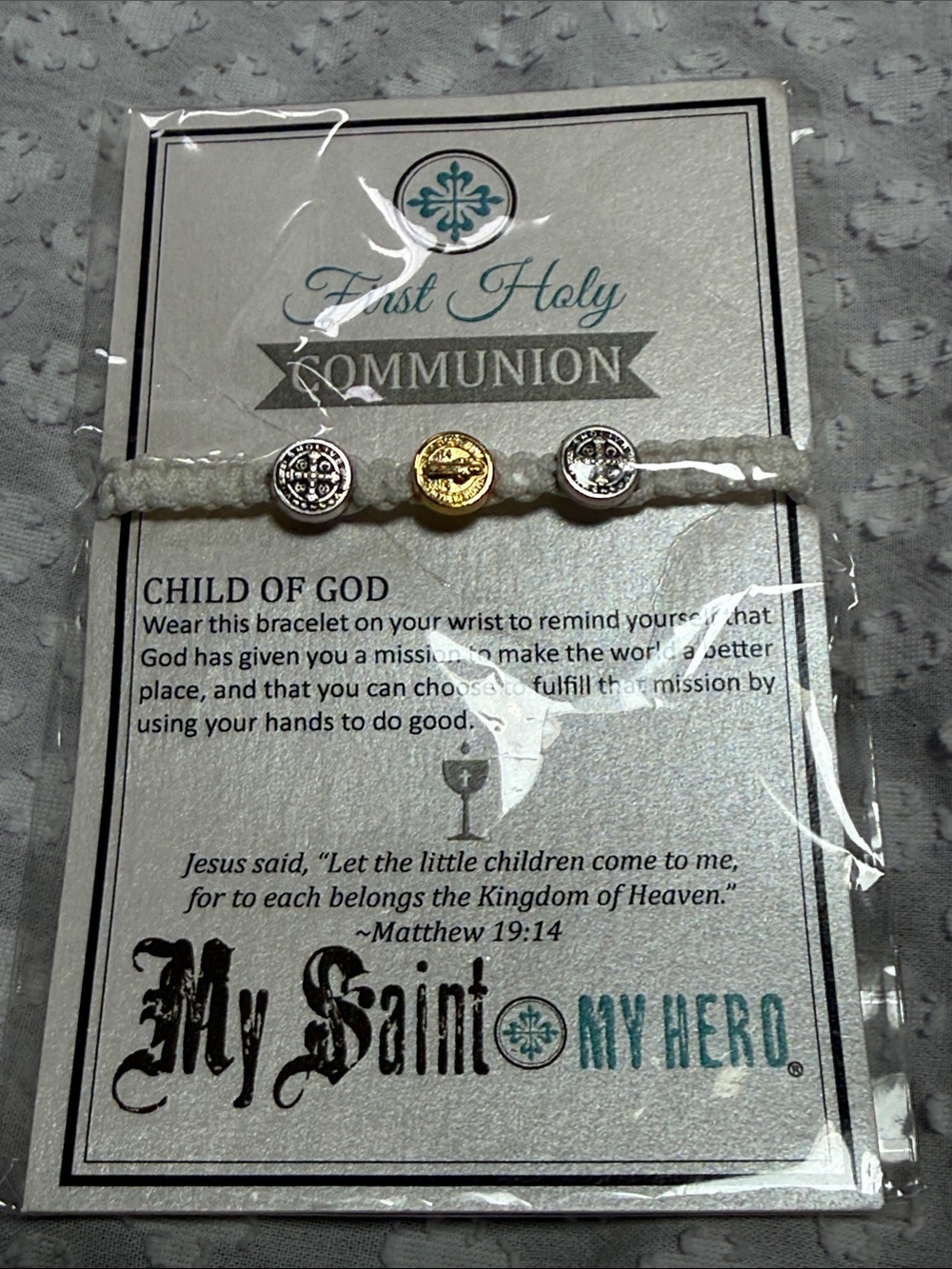 My Saint My Hero First Holy Communion Bracelet